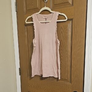 Unsubscribed Pink Sleeveless Lace Trim Top M Nwt